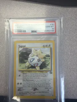 2001 Pokemon Promo Black Star Pokemon League Togepi Psa 10 - Image 1