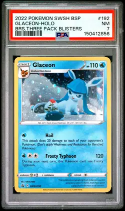 2022 POKEMON SWSH BLACK STAR PROMO #192 GLACEON-HOLO PSA 7 - Image 1