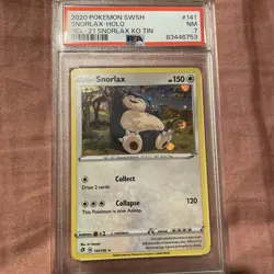 2020 POKEMON SWORD & SHIELD REBEL CLASH #141 SNORLAX-HOLO PSA 7 - Image 1