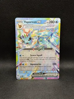 Vaporeon ex 023/131 DOUBLE RARE HOLO Prismatic Evolutions Pokemon English Foil - Image 1