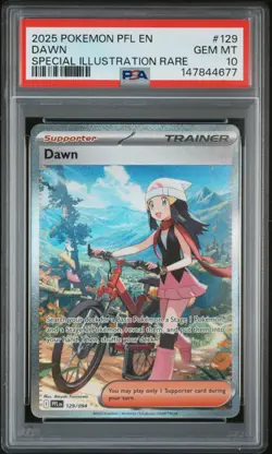 2025 POKEMON PFL EN-PHANTASMAL FLAMES SPECIAL ILLUSTRATION RARE #129 DAWN PSA 10 - Image 1