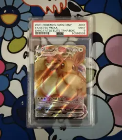 2021 POKEMON SWSH BLACK STAR PROMO #087 EEVEE VMAX FULL ART PSA 9 MINT - Image 1