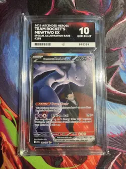 2026 Ascended Heroes Team Rockets Mewtwo SIR Ace 10 Gem Mint English Pokemon - Image 1