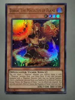 YUGIOH ZOROA THE MAGISTUS OF FLAME ASIA ENGLISH EDITION CR11-AE078 ULTRA RARE - Image 1