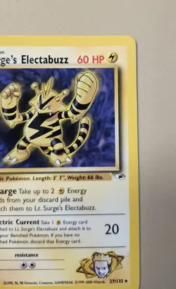 2000 Pokemon WOTC English Gym Heroes Lt. Surge's Electabuzz GHLsE1 - Image 5