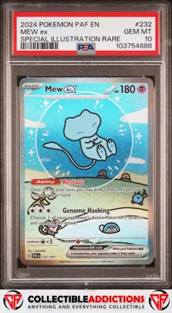 2024 Pokemon Paf En-Paldean Fates #232 Mew Ex Special Illustration Rare PSA 10 - Image 1