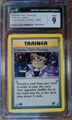 2000 Pokemon Team Rocket Imposter Oak's Revenge 76/82 1st Ed CGC 9 MINT WOTC - Image 1