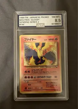 1998 POKEMON JAPANESE VENDING 146 MOLTRES SERIES II AGS 8.5 NM-MT+ FAST SHIPPING - Image 1