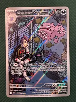 Team Rocket's Weezing Pokemon TCG Foil Destined Rivals DRI 199/182 ILLUSTRATION - Image 1