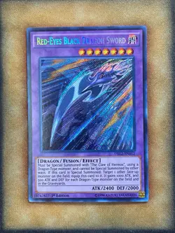 Yugioh Red-Eyes Black Dragon Sword DRL2-EN012 Secret Rare 1st Ed NM - Image 1