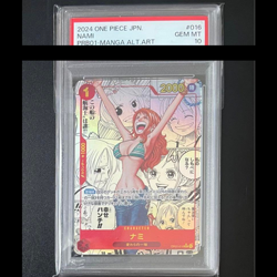 PSA 10 Bandai ONE PIECE Nami OP01-016 Japanese Manga Alt Art PRB-01 Comic JPN - Image 1