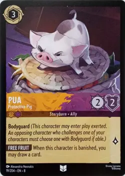 19/204 PUA PROTECTIVE PIG EN8 UNCOMMON DISNEY LORCANA CARD - Image 1