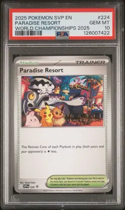 Pokemon World Championship 2025 EN Paradise Resort SVP224 Promo PSA 10 - POP 1 - Image 1
