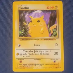 Pikachu 58/102 - Base Set - Common Pokemon Card - MP - Image 1