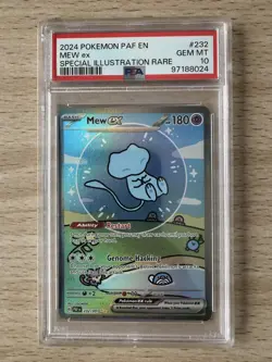2024 POKEMON PAF EN-PALDEAN FATES SPECIAL ILLUSTRATION RARE #232 MEW EX PSA 10 - Image 1