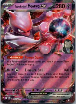 Team Rocket's Mewtwo ex 081/182 Double Rare Destined Rivals Pokemon Holo NM - Image 1
