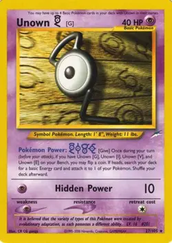 Unown [G] (27/105) [Neo Destiny Unlimited] Lightly Played - Image 1
