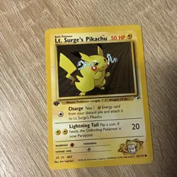 Pokemon Card Lt Surge's Pikachu Gym Heroes 1st Edition 81/132 - Image 1