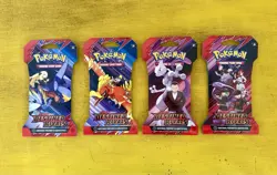 Pokemon Destined Rivals Sleeved Packs LOt of 4, Artwork Set Factory Sealed - Image 1