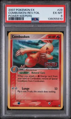 2007 POKEMON EX POWER KEEPERS #29 COMBUSKEN-REVERSE FOIL PSA 6 - Image 1