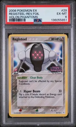 2006 POKEMON EX HOLON PHANTOMS #29 REGISTEEL-REVERSE FOIL PSA 6 - Image 1