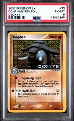 2005 POKEMON EX DEOXYS #30 DONPHAN-REVERSE FOIL PSA 6 - Image 1
