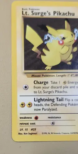 2000 Pokemon WOTC Gym Heroes Lt. Surge's Pikachu GHlsP1 - Image 3