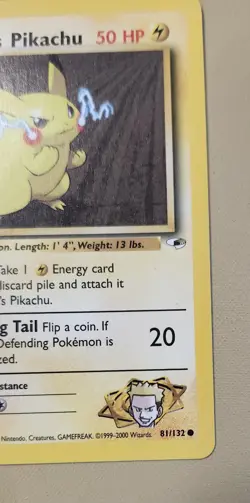2000 Pokemon WOTC Gym Heroes Lt. Surge's Pikachu GHlsP1 - Image 4
