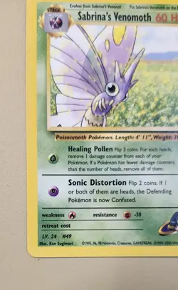 2000 Pokemon WOTC English Gym Heroes Sabrina's Venomoth GHsV6 - Image 3