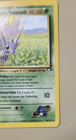 2000 Pokemon WOTC English Gym Heroes Sabrina's Venomoth GHsV6 - Image 4