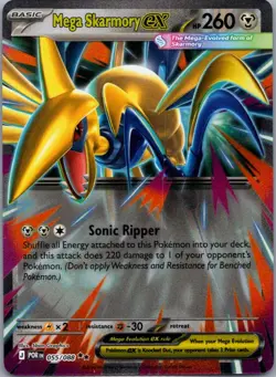 Mega Skarmory ex 055/088 Double Rare Perfect Order Pokemon Holo Near Mint - Image 1