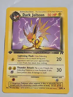 1st Edition DARK JOLTEON First Edition 2000 Team Rocket Pokemon Card 38/82 - Image 1