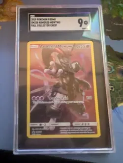 PSA 9 Pokemon TCG Armored Mewtwo Black Star Promo SM228 Full Art 2019 SGC 9 - Image 1