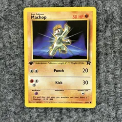 Vintage Pokemon Team Rocket 1st Ed Machop 59/82 Common NM - Image 1