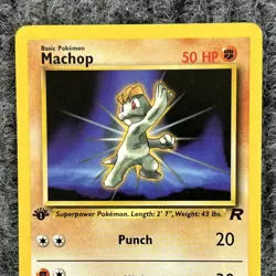 Vintage Pokemon Team Rocket 1st Ed Machop 59/82 Common NM - Image 3