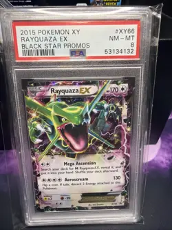 2015 Pokemon XY Rayquaza EX Black Star Promos XY66 PSA 8 MINT - Image 1