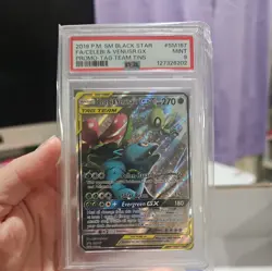Pokemon SM Black Star Promo 167 Celebi & Venusaur GX Alt Art PSA 9 MINT Tag Team - Image 1