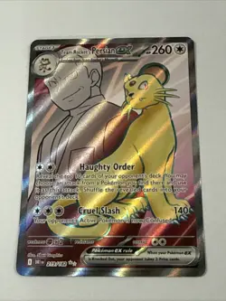Pokemon TCG Team Rocket's Persian EX Ultra Rare Full Art Holo 219/182 English - Image 1