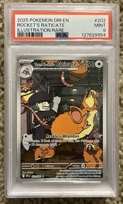 2025 POKEMON DRI EN-DESTINED RIVALS #202 ROCKET'S RATICATE IR PSA 9 POP 672 - Image 2