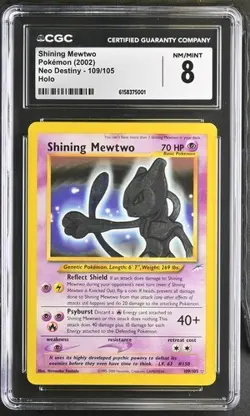 CGC 8 Shining Mewtwo 2002 Neo Destiny 109/105 Holo Pokemon Card - Image 1