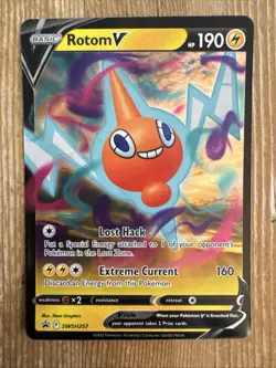 Rotom V - SWSH257 - Pokemon Sword & Shield Promo Ultra Rare Holo Card NM - Image 1