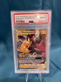 PSA 10 Pikachu & Zekrom GX 33/181 Holo Team Up 2019 Pokemon - Image 1