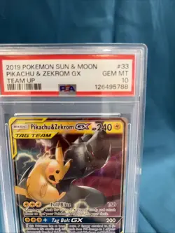 PSA 10 Pikachu & Zekrom GX 33/181 Holo Team Up 2019 Pokemon - Image 2