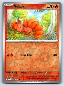 Pokemon Common Vulpix SV06: Twilight Masquerade TWM Reverse Holo 026/167 NM - Image 1