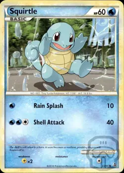 Squirtle 63/95 C HGSS Unleashed Pokemon NM/M - Image 3