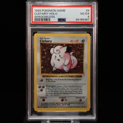 Pokemon TCG - Clefairy 5/102 Base Set Holo Rare Shadowless - PSA 4 VG/EX - Image 2