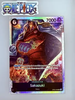 One Piece Card Game🏴‍☠COLOR: BLACK OP02-099 SAKAZUKI SR FOIL NM TCG JPN - Image 1