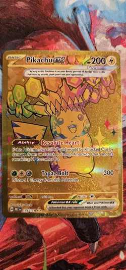 Pokemon TCG Prismatic Evolutions Pikachu EX Gold Hyper Rare Card 179/131 - Image 1