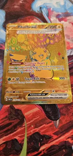 Pokemon TCG Prismatic Evolutions Pikachu EX Gold Hyper Rare Card 179/131 - Image 2