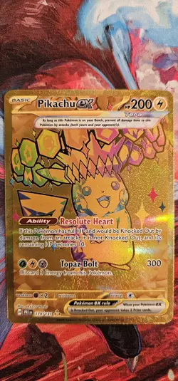 Pokemon TCG Prismatic Evolutions Pikachu EX Gold Hyper Rare Card 179/131 - Image 3